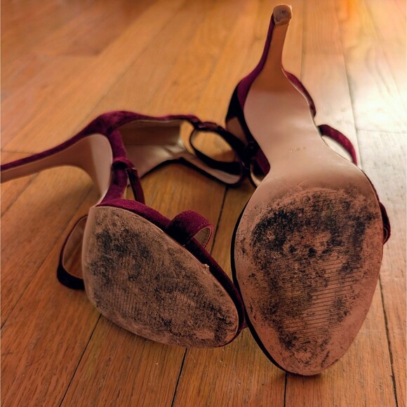 Steve Madden Red Velvet Y2k Strappy Stiletto Heels - Picture 3 of 6